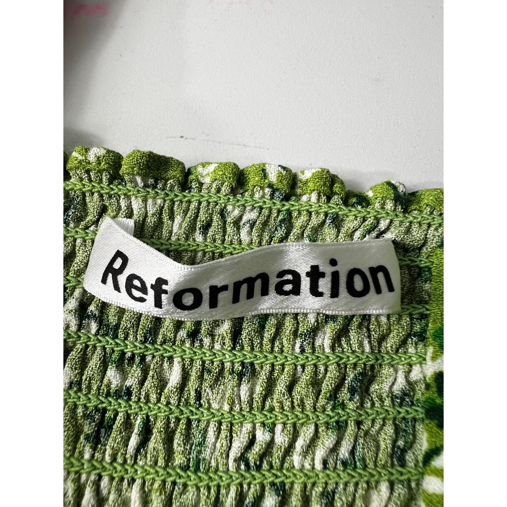 Reformation Bristol Mini Dress Size XL Samantha Green‎ Floral Babydoll - Picture 5 of 11